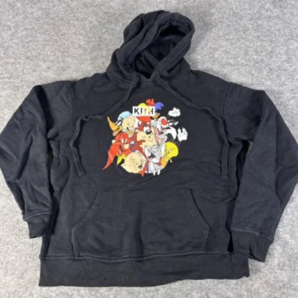 Kith Looney Tunes Hoodie Mens Small Crewneck Pullover Cartoon Graphic